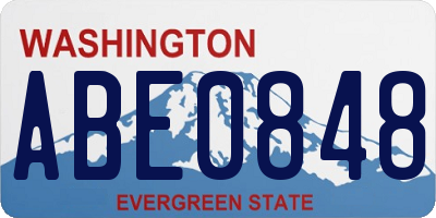 WA license plate ABE0848