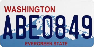 WA license plate ABE0849