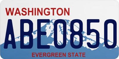 WA license plate ABE0850