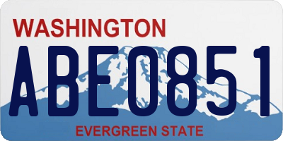 WA license plate ABE0851