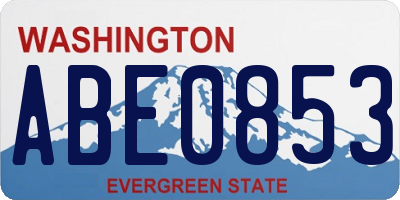 WA license plate ABE0853