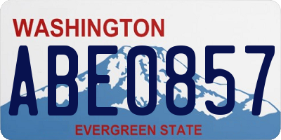 WA license plate ABE0857