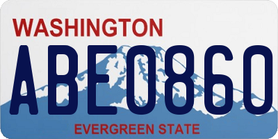 WA license plate ABE0860