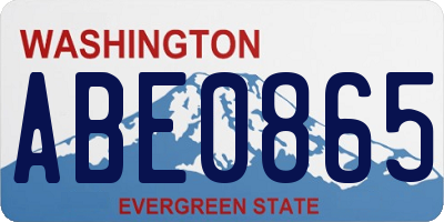 WA license plate ABE0865
