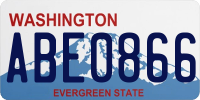 WA license plate ABE0866