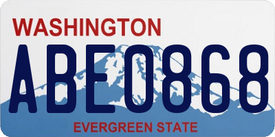 WA license plate ABE0868