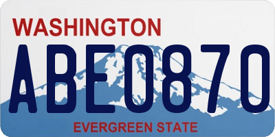 WA license plate ABE0870