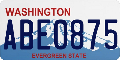 WA license plate ABE0875