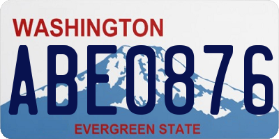 WA license plate ABE0876