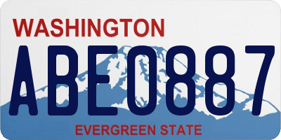 WA license plate ABE0887