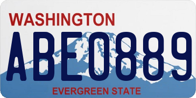 WA license plate ABE0889