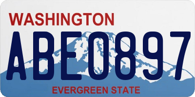 WA license plate ABE0897