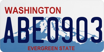 WA license plate ABE0903