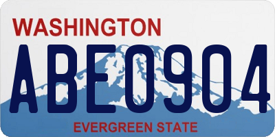 WA license plate ABE0904