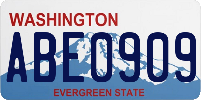 WA license plate ABE0909