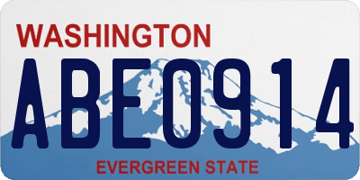 WA license plate ABE0914