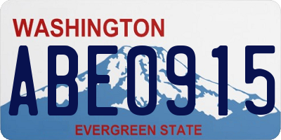 WA license plate ABE0915