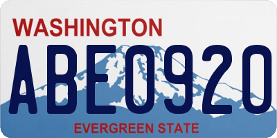 WA license plate ABE0920