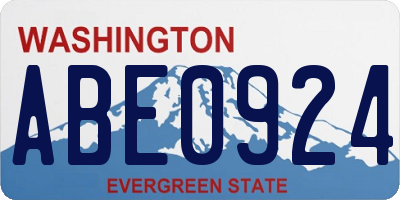 WA license plate ABE0924