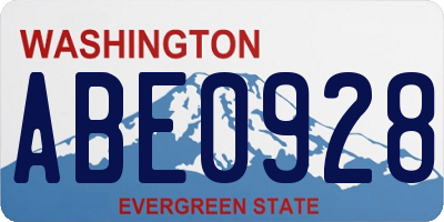WA license plate ABE0928