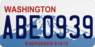 WA license plate ABE0939