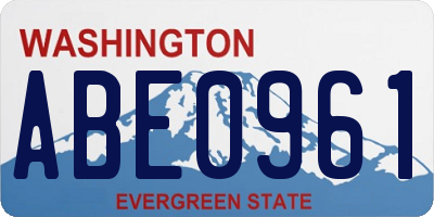 WA license plate ABE0961