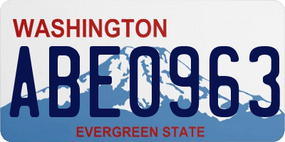 WA license plate ABE0963