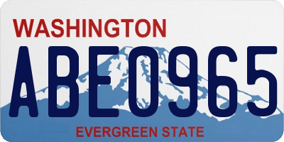 WA license plate ABE0965