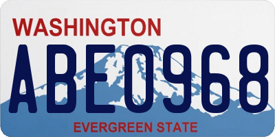 WA license plate ABE0968