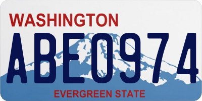 WA license plate ABE0974
