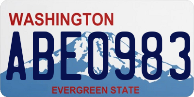 WA license plate ABE0983