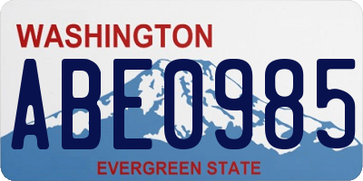 WA license plate ABE0985
