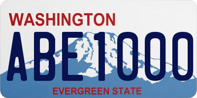 WA license plate ABE1000
