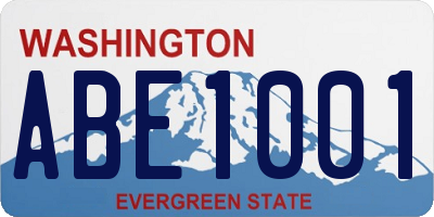 WA license plate ABE1001