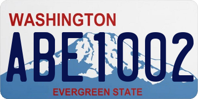 WA license plate ABE1002