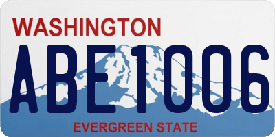 WA license plate ABE1006