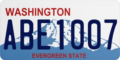 WA license plate ABE1007