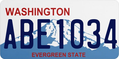 WA license plate ABE1034