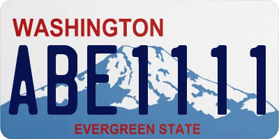 WA license plate ABE1111
