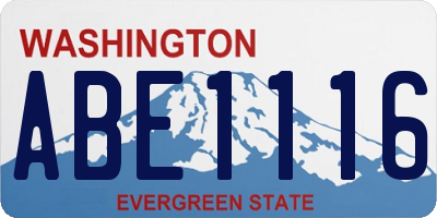 WA license plate ABE1116