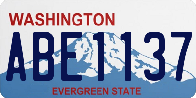 WA license plate ABE1137