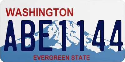 WA license plate ABE1144