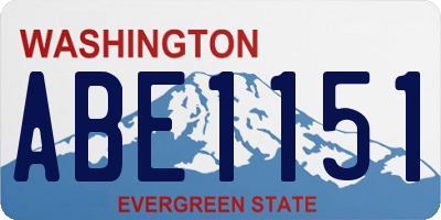 WA license plate ABE1151