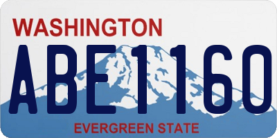 WA license plate ABE1160