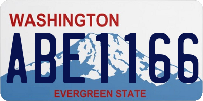 WA license plate ABE1166
