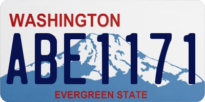WA license plate ABE1171