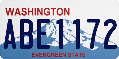 WA license plate ABE1172