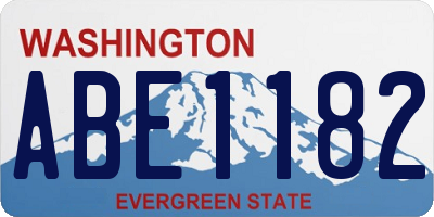 WA license plate ABE1182