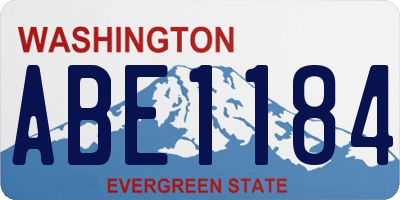 WA license plate ABE1184