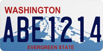 WA license plate ABE1214